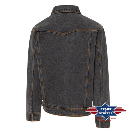 SAS_MORAN - Short western denim jacket with inner...
