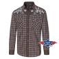 SAS_MORGAN - Plaid western shirt with embroidered...