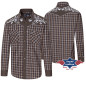 SAS_MORGAN - Plaid western shirt with embroidered...