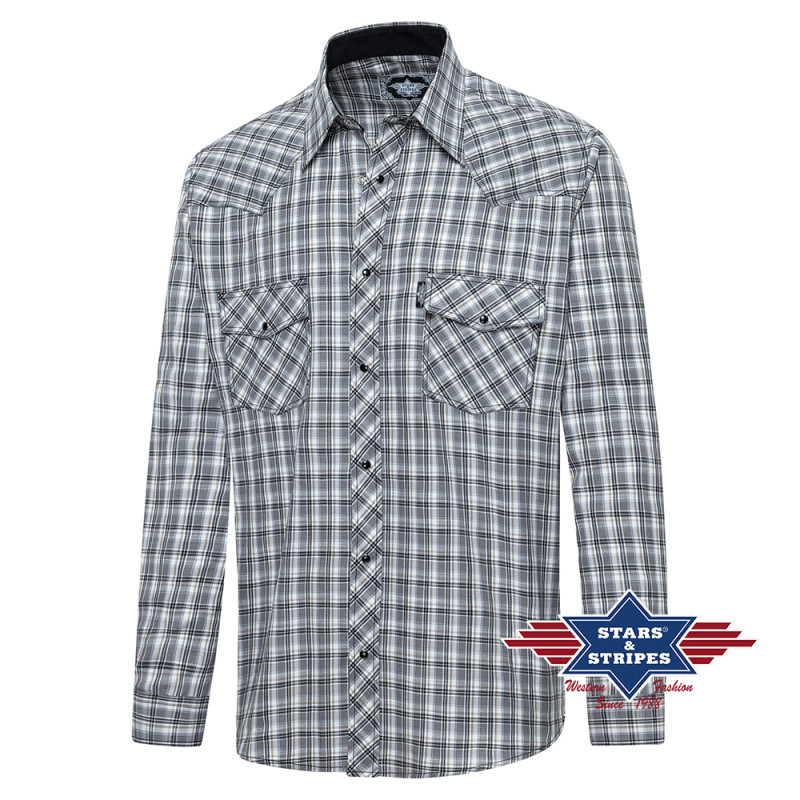 SAS_OKLAHOMA - Checkered western shirt with western...