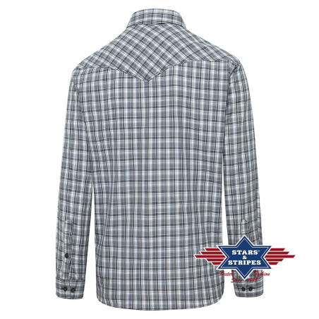 SAS_OKLAHOMA - Chemise western à carreaux avec...