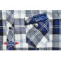 SAS_PASADENA BLUE SHORT - Short-sleeved western check...