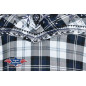 SAS_PASADENA BLUE SHORT - Short-sleeved western check...