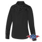 SAS_RILEY - Exquisite black western blouse.Western yoke...