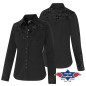 SAS_RILEY - Blouse western noire exquise, avec...