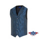SAS_ROY - Plaid western shirt with embroidered western...