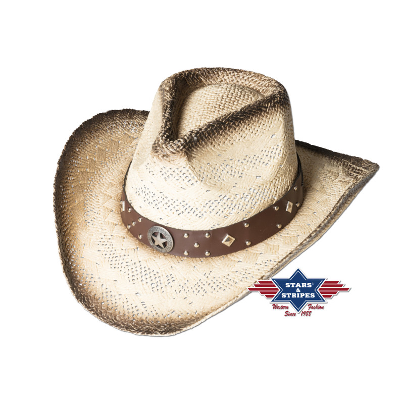 SAS_SANTIAGO - Chapeau de paille western, bords...