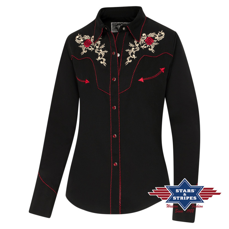 SAS_SHARON - Exquisite western blouse with two-tone...