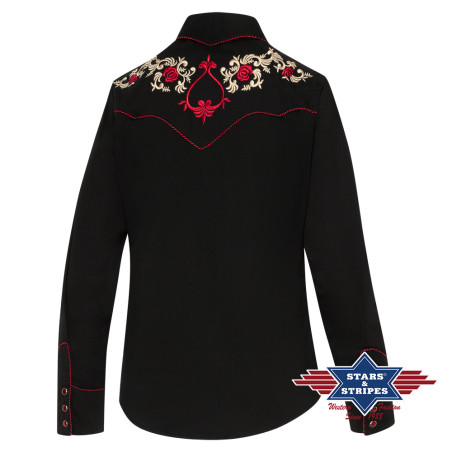 SAS_SHARON - Exquise blouse western avec broderie...