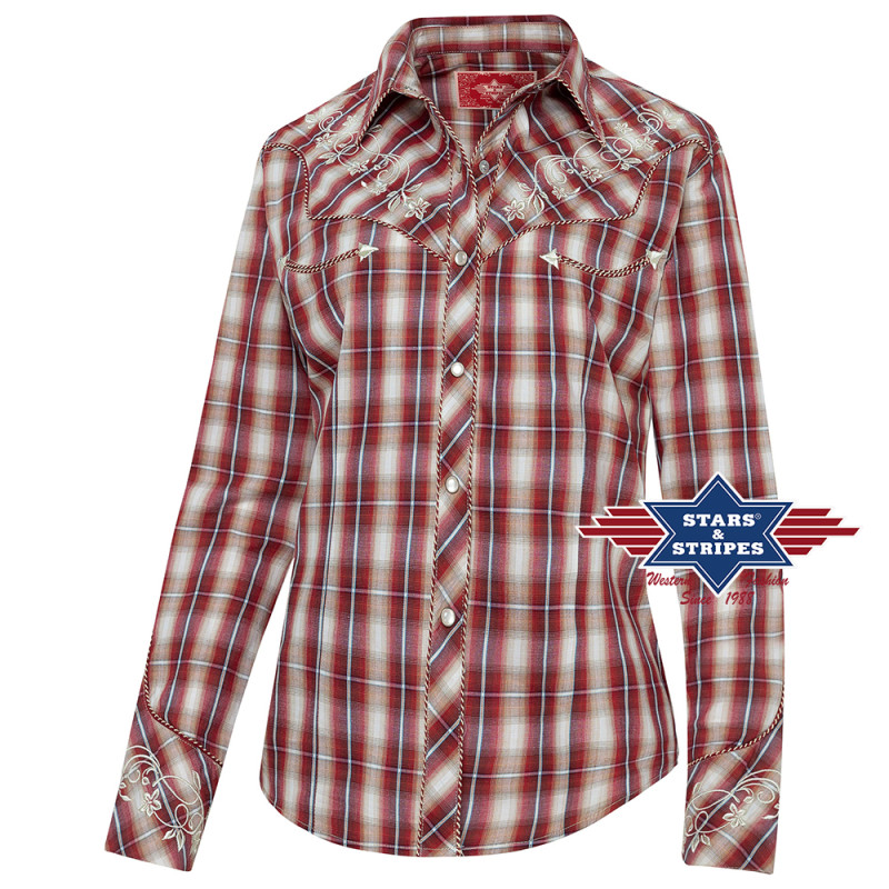 SAS_TAMMY - Cute checked western blouse with intricate...