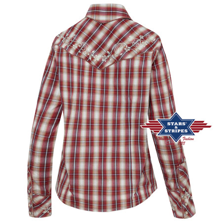 SAS_TAMMY - Adorable blouse western à carreaux avec...