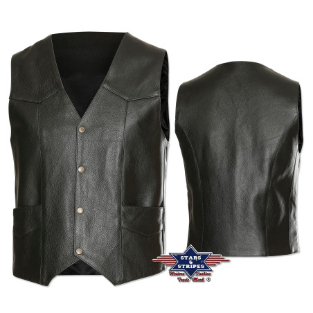 SAS_W-01 - Gilet en cuir solide avec chaque fois une...
