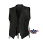 SAS_W-02 - Fringe vest made of genuine cow suede with...