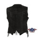 SAS_W-02 - Gilet à franges en velours avec une poche...