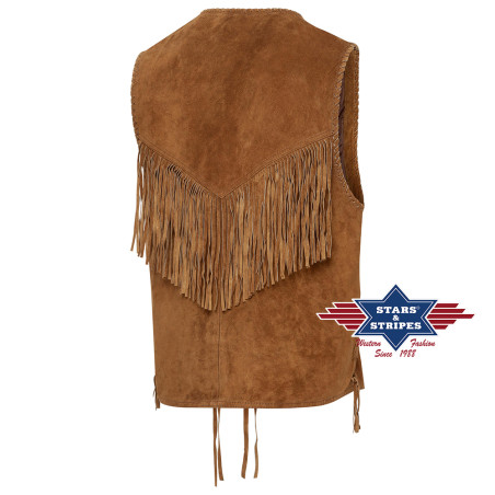 SAS_W-35 - Veste en cuir split avec franges, bordure...