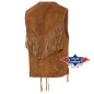 SAS_W-35 - Split leather vest with fringes front and...