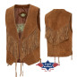 SAS_W-35 - Veste en cuir split avec franges, bordure...
