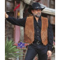 SAS_W-35 - Split leather vest with fringes front and...