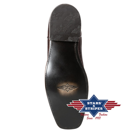 SAS_WB-52 - Boots western bicolores en cuir de haute...