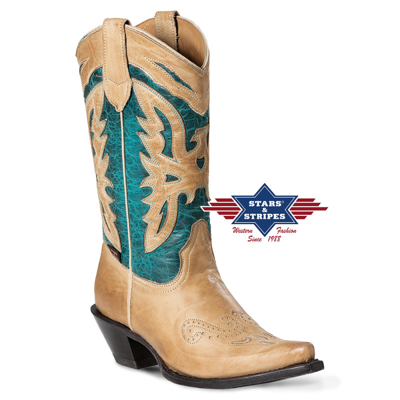 SAS_WBL-71 - Two-coloured ladies' western boots made of...