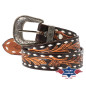 SAS_WG-307 - Robust cowhide leather belt with braiding,...