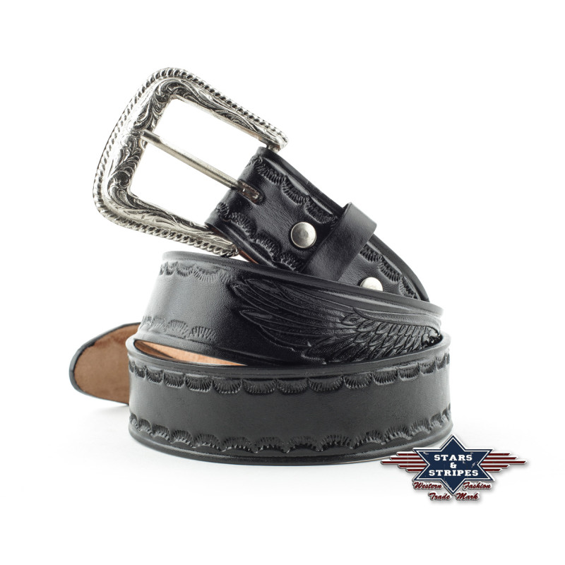 SAS_WG-55 - Ceinture western en cuir de vachette de...