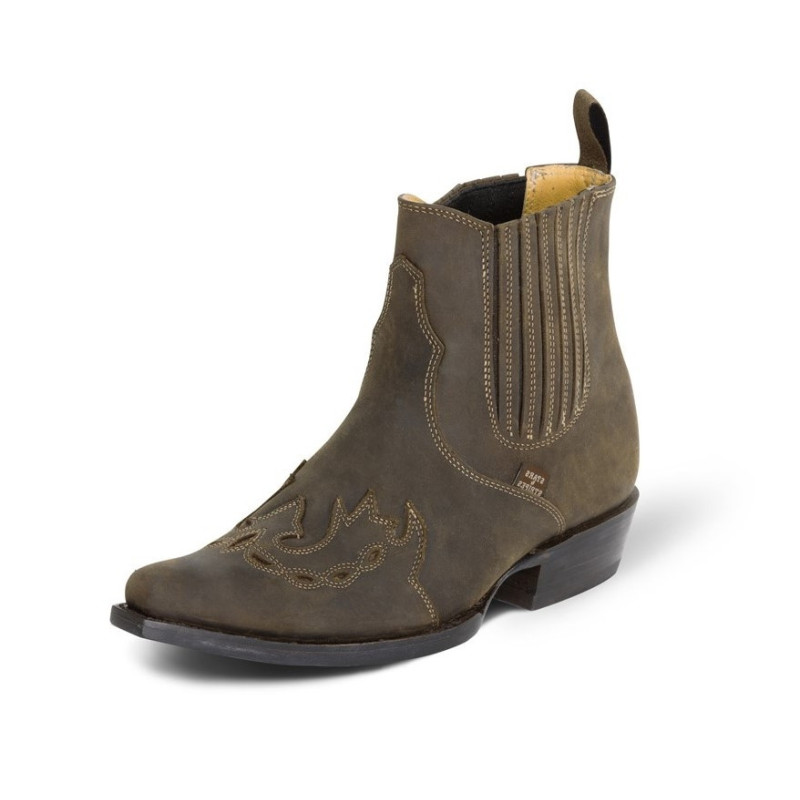 SAS_WB-37 - Bottes western en cuir de vachette de haute...