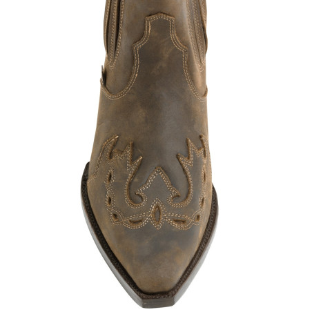 SAS_WB-37 - Bottes western en cuir de vachette de haute...