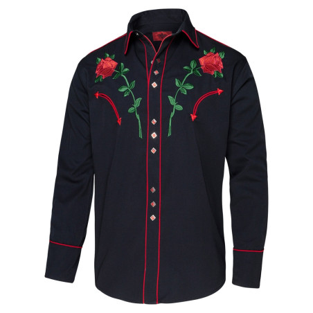 SAS_MIDLAND - Western shirt with noble embroidery,... - Chemises | Soul Rebel E-Shop