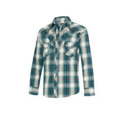 SAS_JEFF BLUE - Checkered Shirt with embroidery, chest... - Chemises | Soul Rebel E-Shop