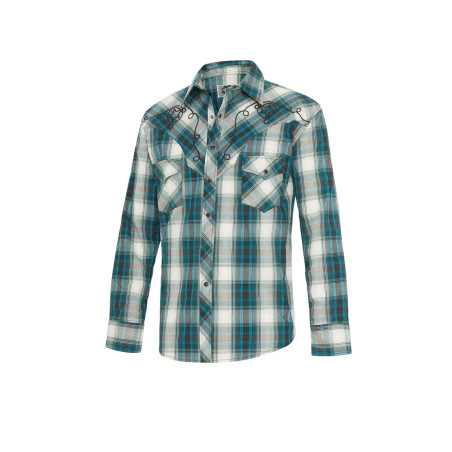 SAS_JEFF BLUE - Chemise a carreaux avec broderie,... - Chemises | Soul Rebel E-Shop