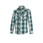 SAS_JEFF BLUE - Checkered Shirt with embroidery, chest...