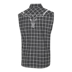 SAS_JACOB - Chemise western à carreaux sans manches...