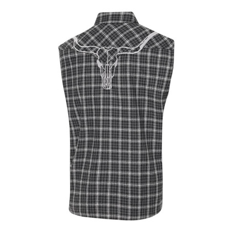 SAS_JACOB - Chemise western à carreaux sans manches...