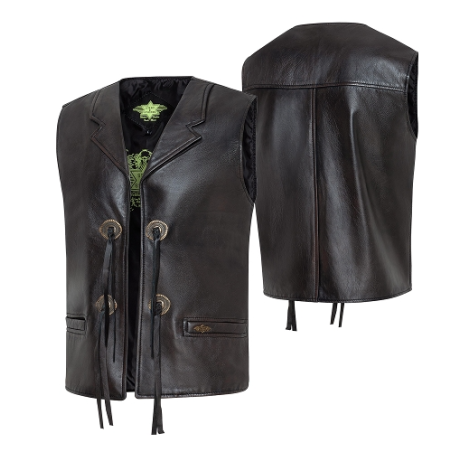 SAS_BONANZA BRAUN - Veste en cuir classique en nappa... - Gilet | Soul Rebel E-Shop