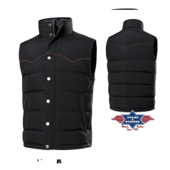 SAS_ASPEN - Quilted western down vest with piped... - Gilet | Soul Rebel E-Shop