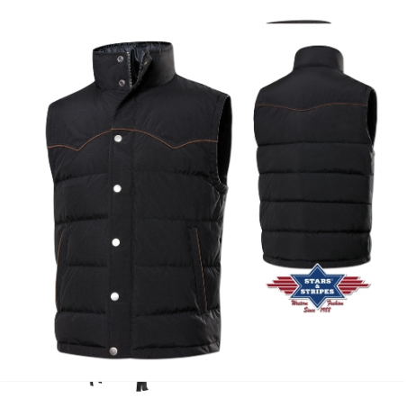 SAS_ASPEN - Quilted western down vest with piped... - Gilet | Soul Rebel E-Shop