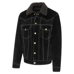 SAS_HUNTER black - Soft western biker suede jacket with... - Vestes | Soul Rebel E-Shop