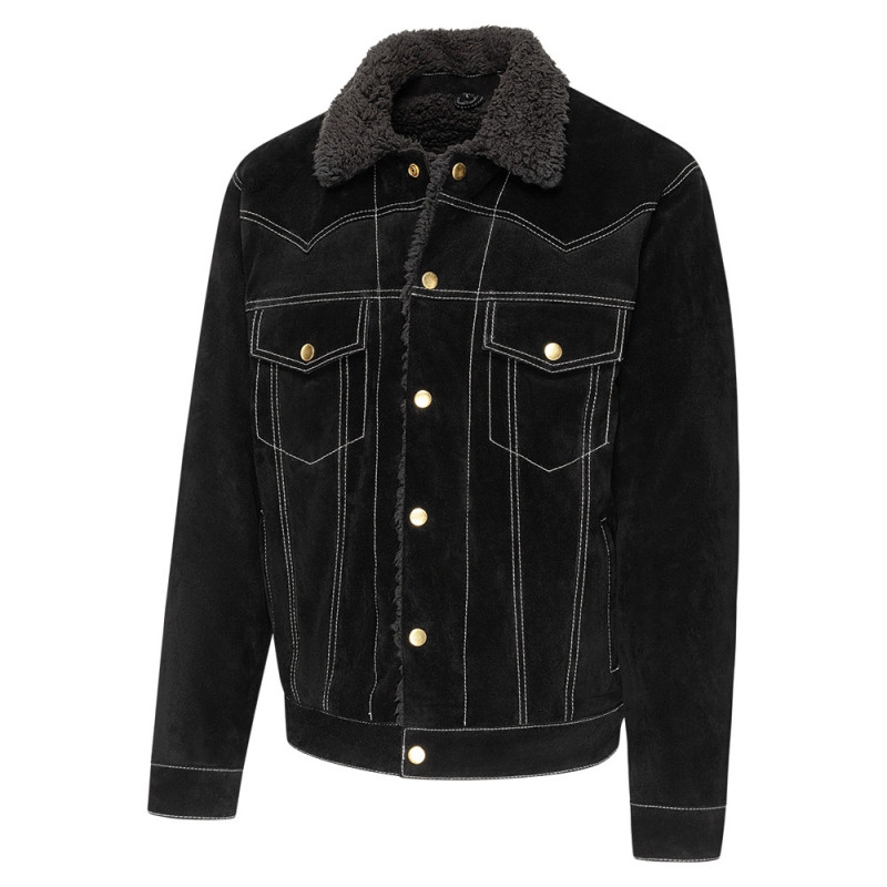 SAS_HUNTER black - Veste douce en daim western avec... SAS_HUNTER black - Veste douce en daim western avec...
