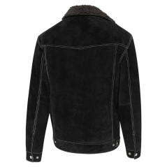 SAS_HUNTER black - Soft western biker suede jacket with...