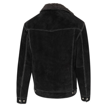 SAS_HUNTER black - Soft western biker suede jacket with...