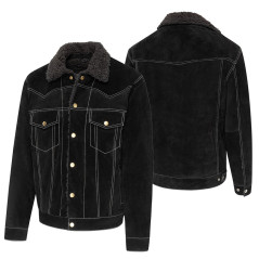 SAS_HUNTER black - Soft western biker suede jacket with... - Vestes | Soul Rebel E-Shop