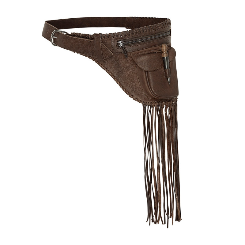 SAS_SAKIMA brown - Sac de hanche en cuir avec franges SAS_SAKIMA brown - Sac de hanche en cuir avec franges