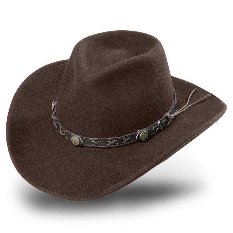SAS_WALKER brown - Crushable wool felt hat with inner... SAS_WALKER brown - Crushable wool felt hat with inner...