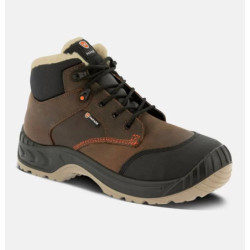 High-top safety shoes with fur lining - Norway - Unisex - EN ISO 20345 - S3 SRC CI HI - Cognac