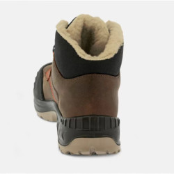 High-top safety shoes with fur lining - Norway - Unisex - EN ISO 20345 - S3 SRC CI HI - Cognac