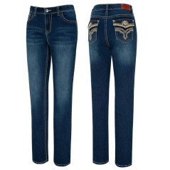 SAS_DIAMOND - Bootcut jeans with embroidered detailing... - Pantalons | Soul Rebel E-Shop