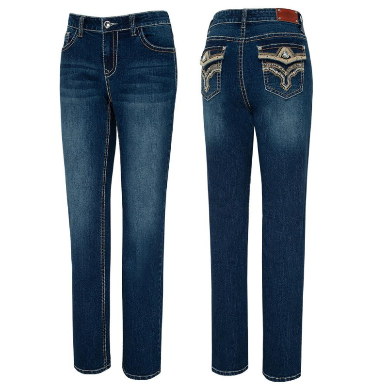 SAS_DIAMOND - Bootcut jeans with embroidered detailing... SAS_DIAMOND - Bootcut jeans with embroidered detailing...