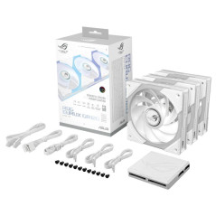 ASUS ROG Eurux GR120 ARGB Reverse Fan White Edition - Triple Pack Boitier PC Ventilateur 12 cm Blanc 3 pi