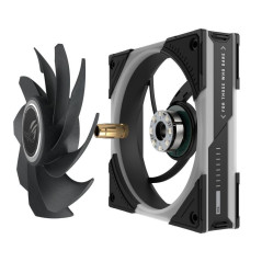 ASUS ROG Eurux GR120 ARGB Reverse Fan - Triple Pack Boitier PC Ventilateur 12 cm Noir, Blanc 3 pi